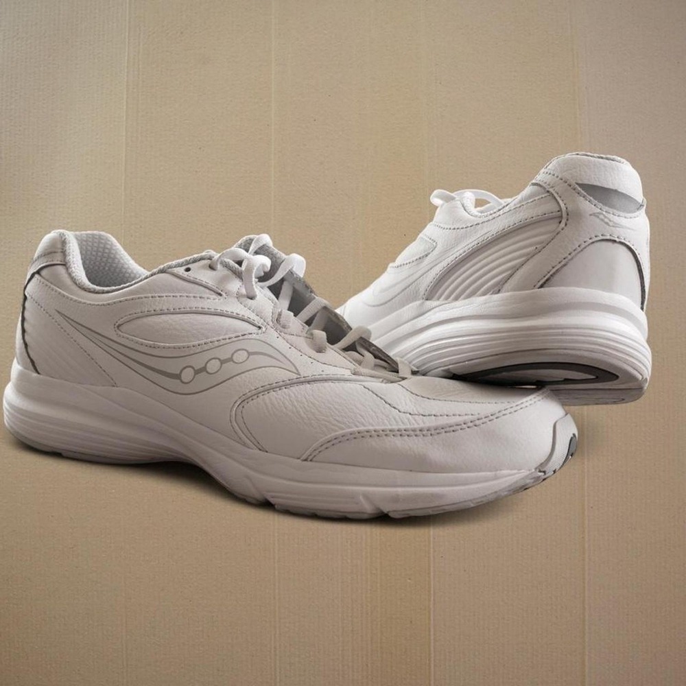 Saucony Integrity Walker 3 Shoes Mens Sz 12 White S40205-1 Comfort Leather